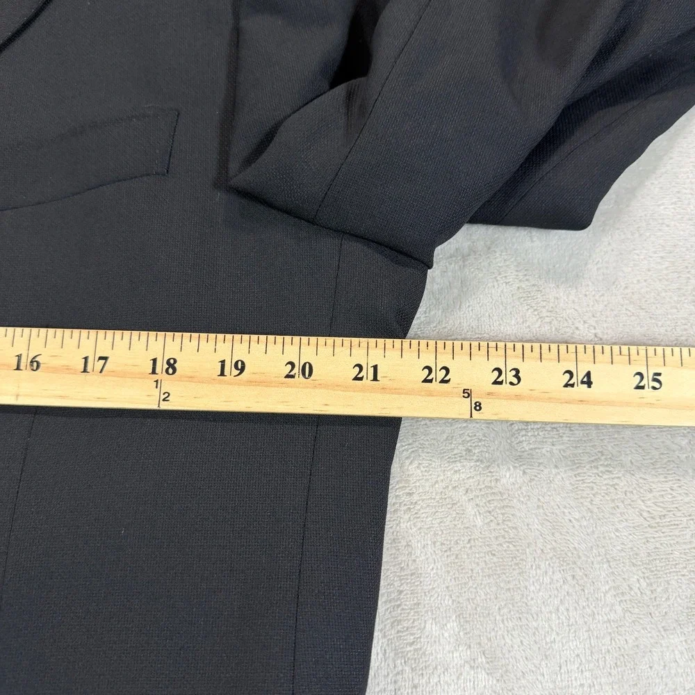 Vintage Canali Mens 42S Black Pure Wool 3-Button Blazer Sport Coat Made in Italy
